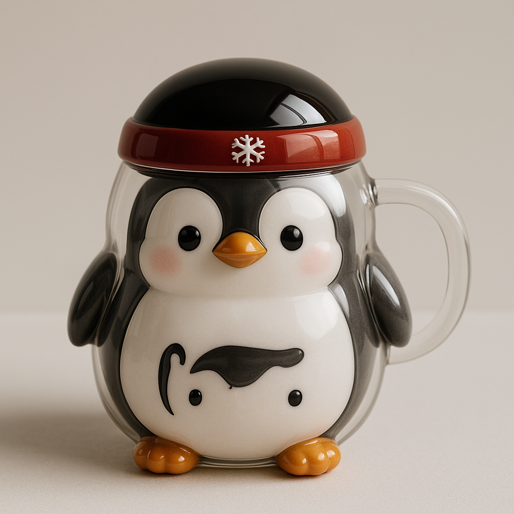 Mintzii Pinguin Christmas Glass Cup