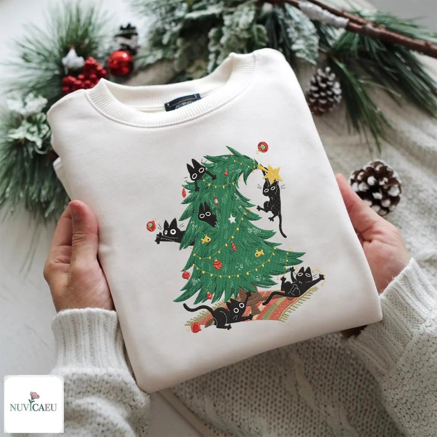 Cat Tree Design Christmas Sweater