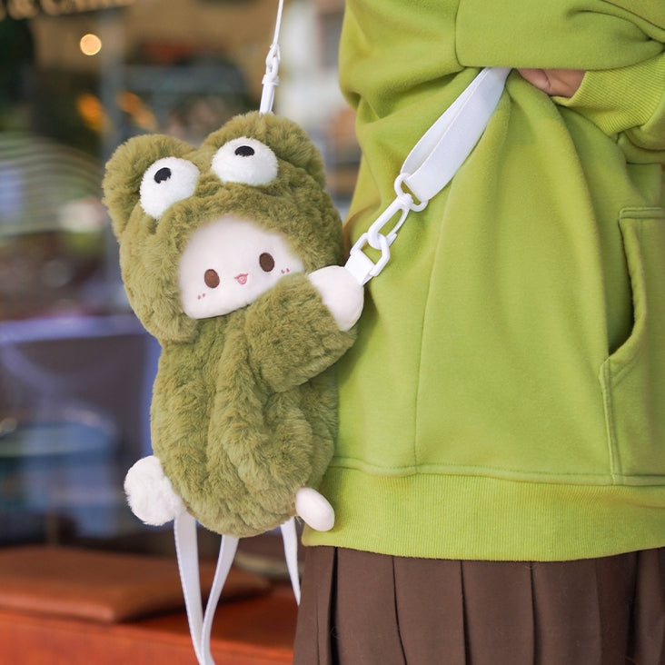 Cute Frog Lamb 28Cm Plush Backpack