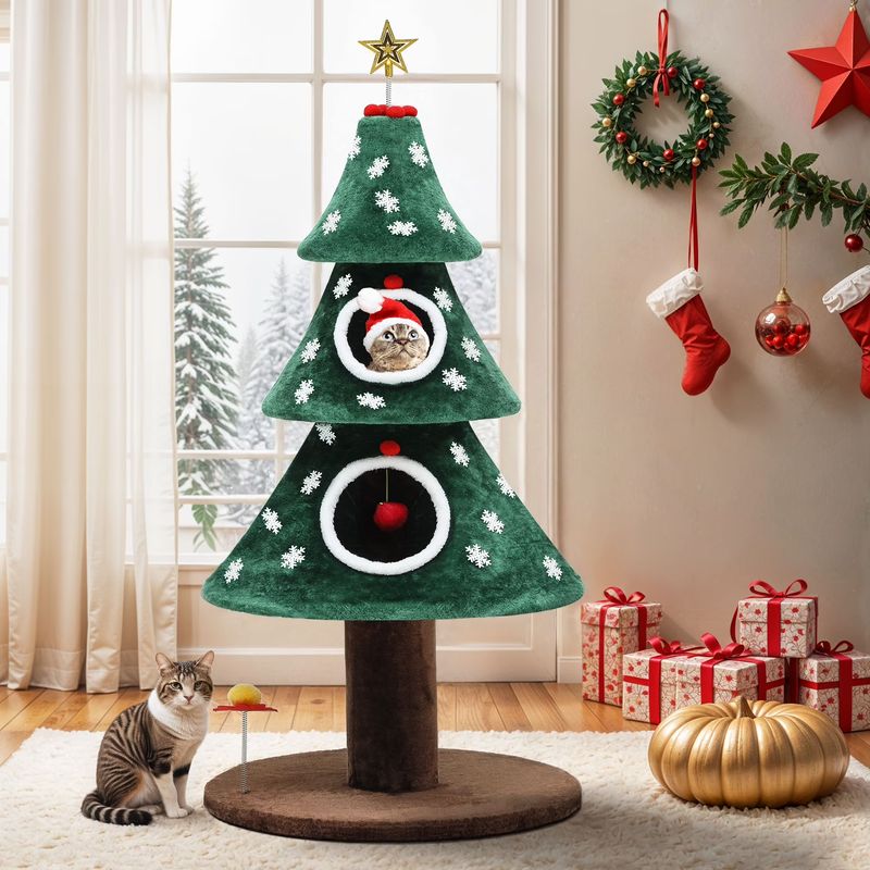 Meowy Christmas Tree Topper – Cat and Star Holiday