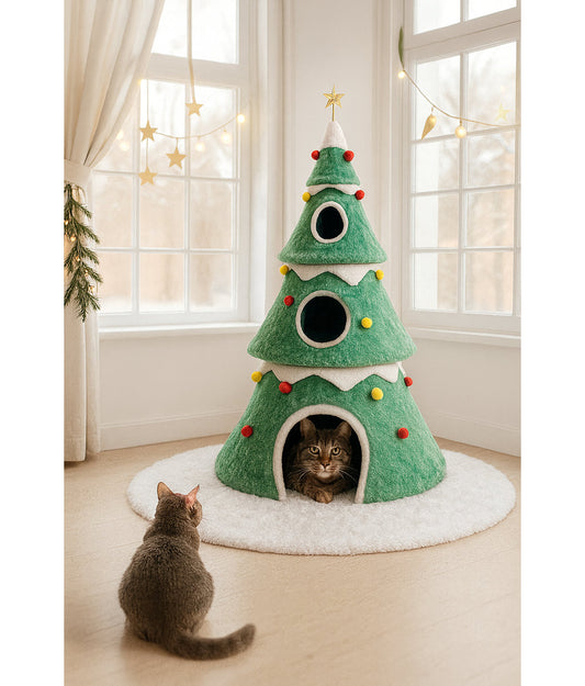 Meowy Christmas Tree Topper – Cat and Star Holiday