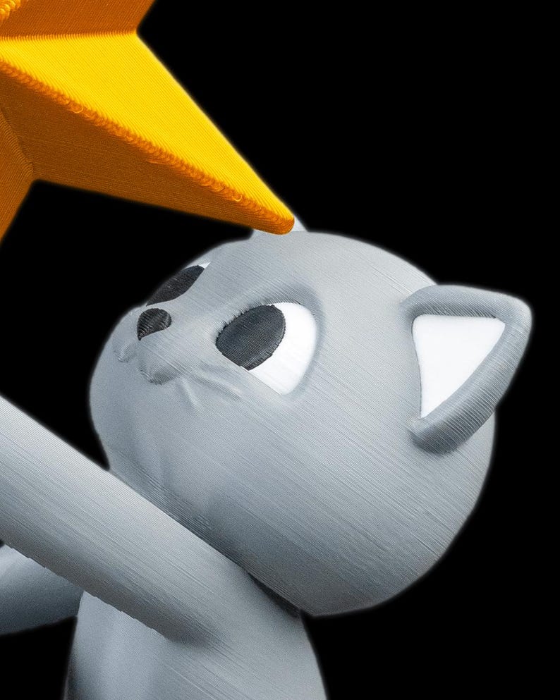 Meowy Christmas Tree Topper – Cat and Star Holiday