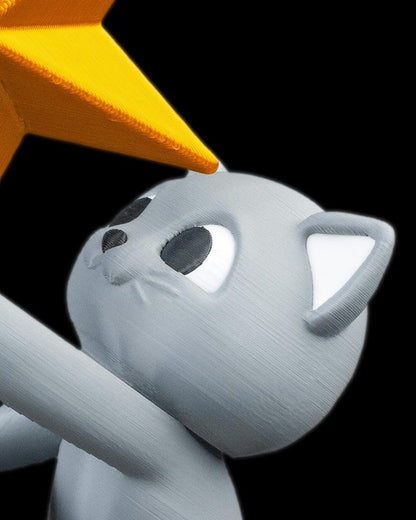 Meowy Christmas Tree Topper – Cat and Star Holiday