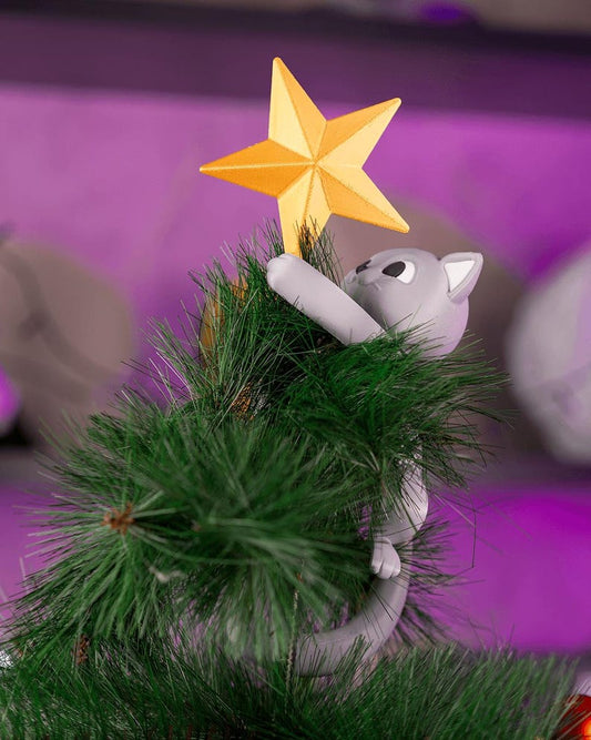 Meowy Christmas Tree Topper – Cat and Star Holiday