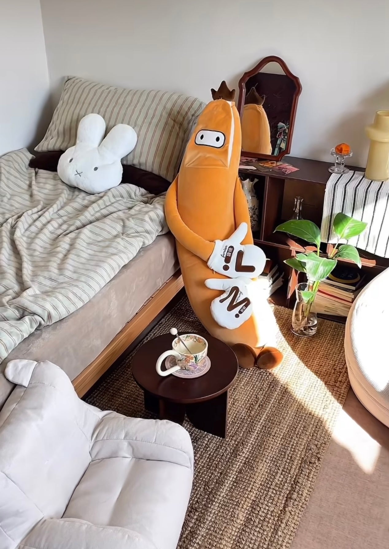 Interactive Banana Plush Body Pillow Cuddle with Remote Controlled Heating or Motion