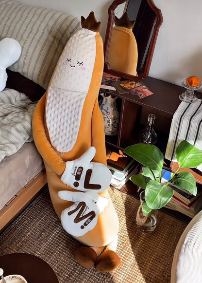 Interactive Banana Plush Body Pillow Cuddle with Remote Controlled Heating or Motion