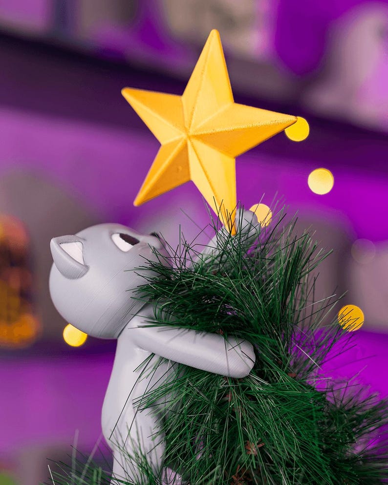 Meowy Christmas Tree Topper – Cat and Star Holiday