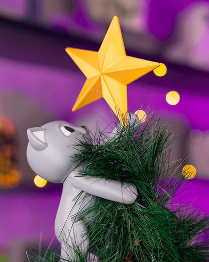 Meowy Christmas Tree Topper – Cat and Star Holiday