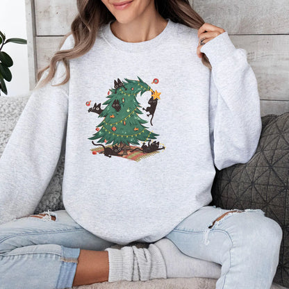 Cat Tree Design Christmas Sweater